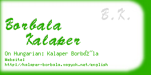 borbala kalaper business card